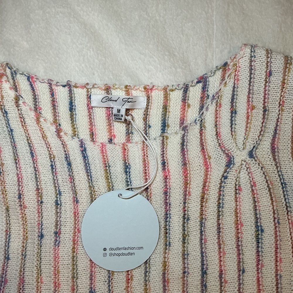 Colorful Striped Ribbed Sweater - Picture 5 of 6